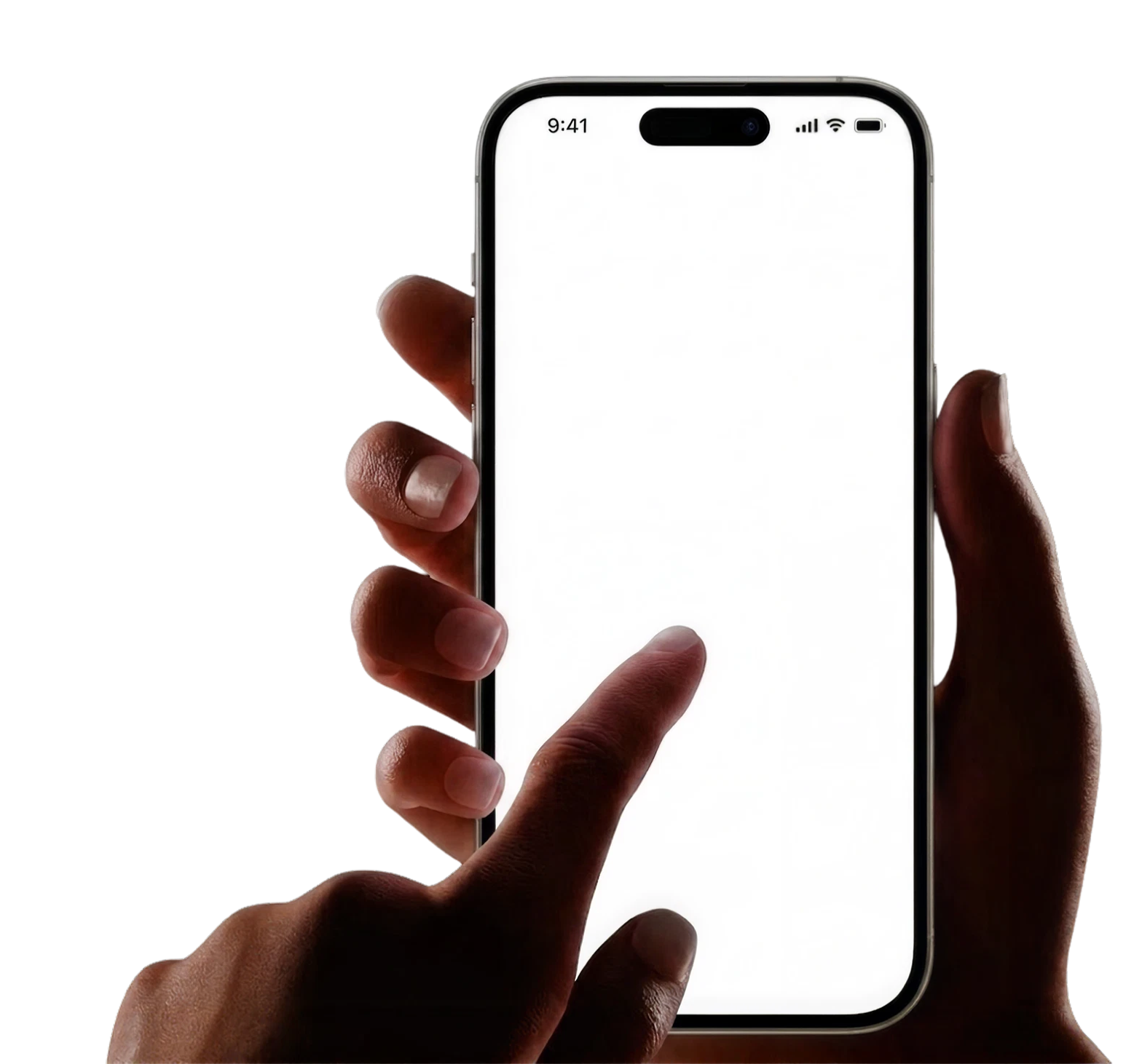 A hand tapping through the Gizie app.